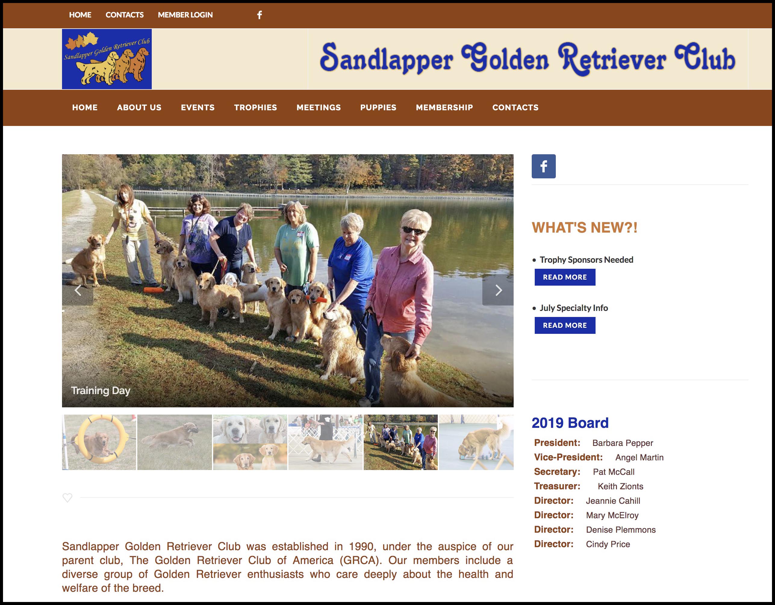 kjen web design client sandlapper golden retriever club